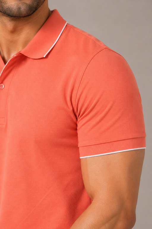 Collar T Shirt Formal for Men Formal T Shirts for Office Use - CORAL