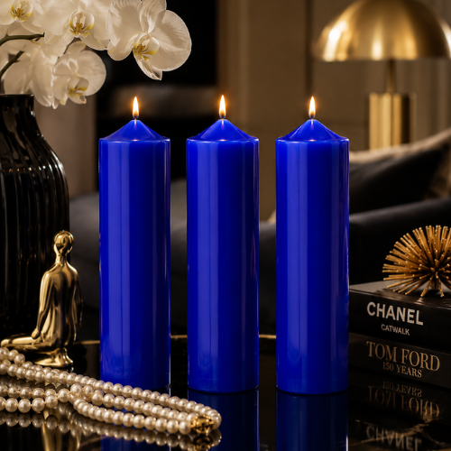 Scented Simple Pure Soywax Pillar Candle - ROYAL BLUE