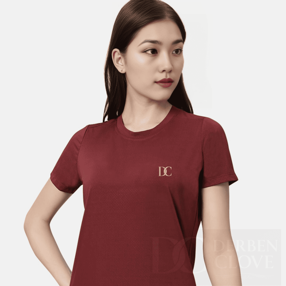 Unisex Branded Initials DC Tees lightweight Breathable TShirt Regular Fit - Maroon