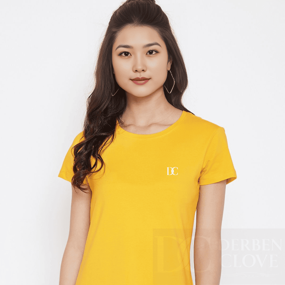 Unisex Branded Initials DC Tees lightweight Breathable TShirt Regular Fit - Yellow