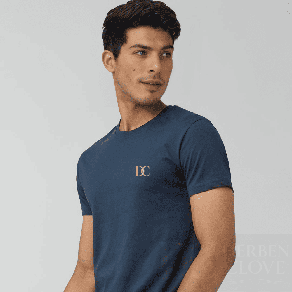 Unisex Branded Initials DC Tees lightweight Breathable TShirt Regular Fit - Navy blue