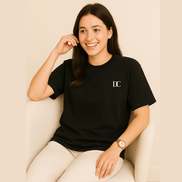 Black Cotton Oversized T Shirt Women | Baggy Tees for Gym and Casual