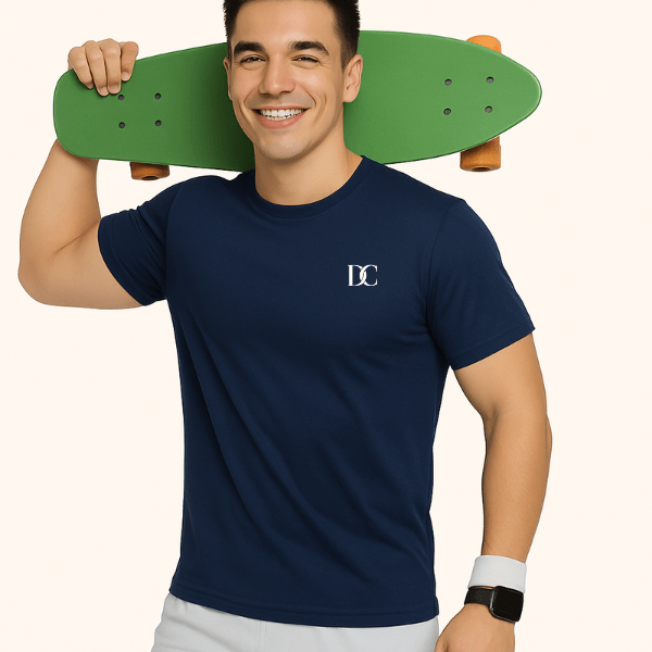 Navy Sport T Shirt Mens | Gym, Running, Football Tee