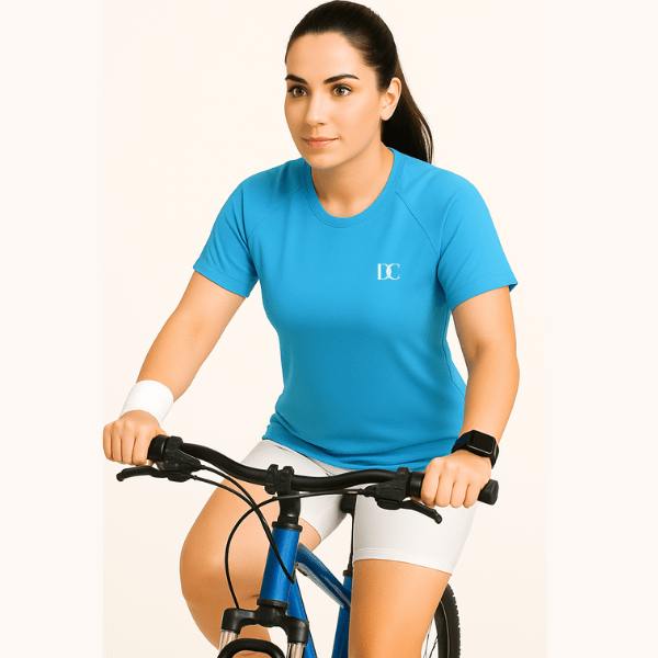 Sky Blue Raglan Sleeve Gym T Shirt for Women | Sports Tee