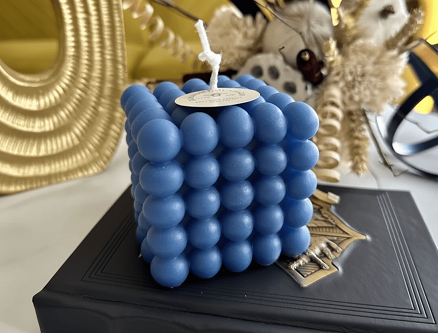 Best Bubbles Cube Scented Candle for Party and Festivals (Blue)