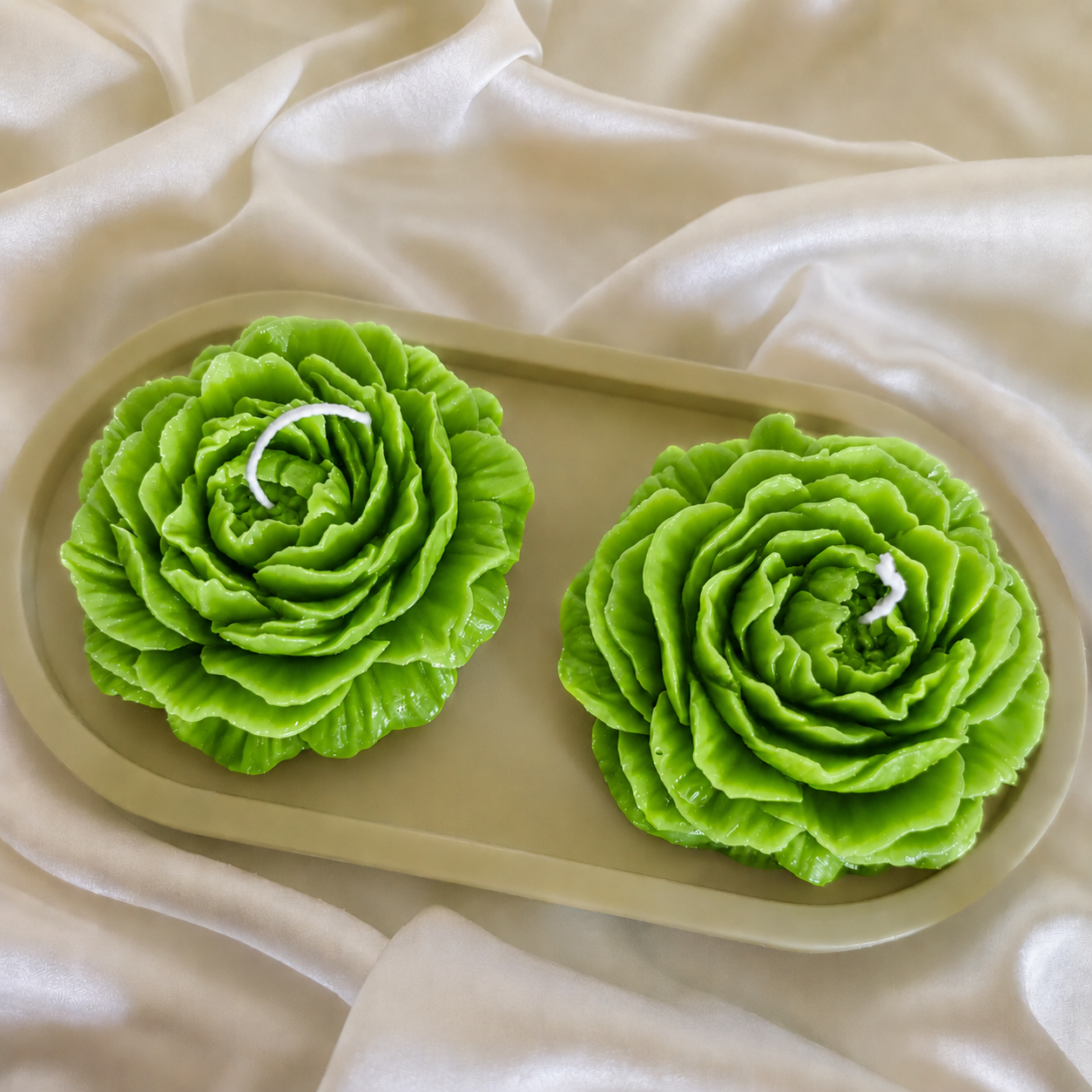 Premium Green Flower Soy Wax Decorative Candle