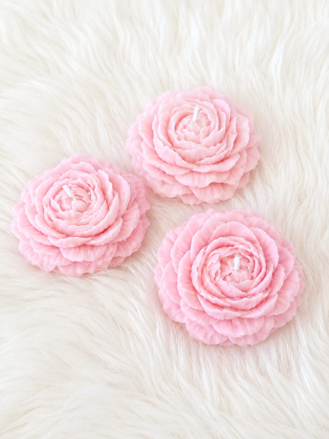 Premium Baby Pink Flower Soy Wax Decorative Candle