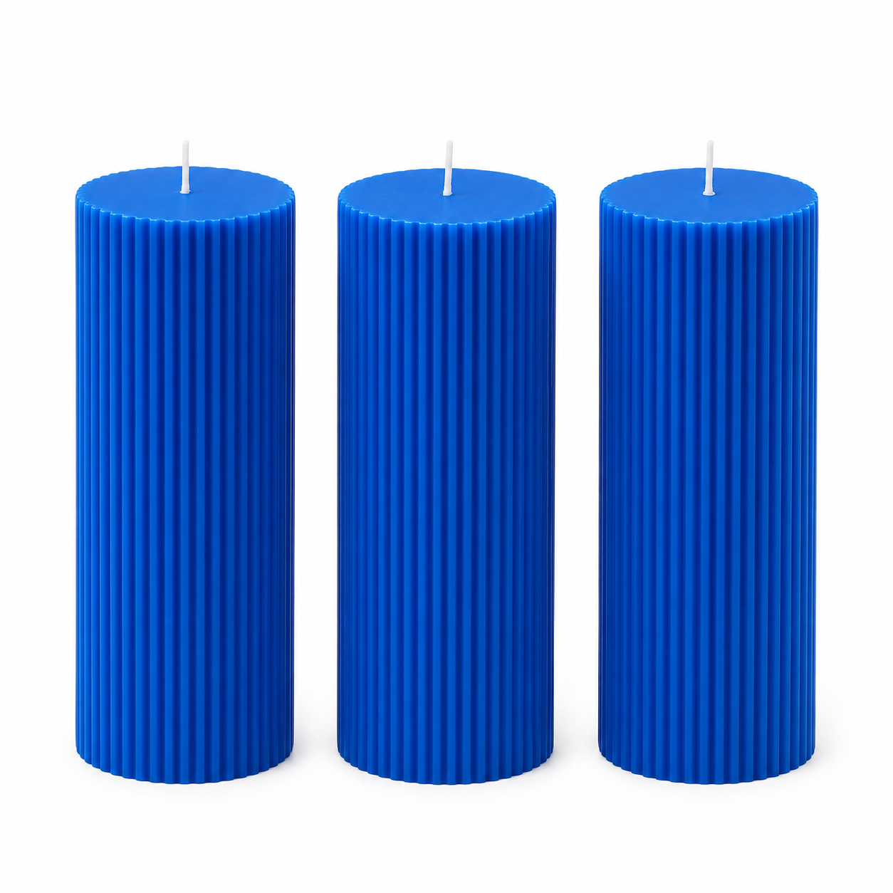 Luxury Spiral Pillar Scented Perfume Candle BLUE