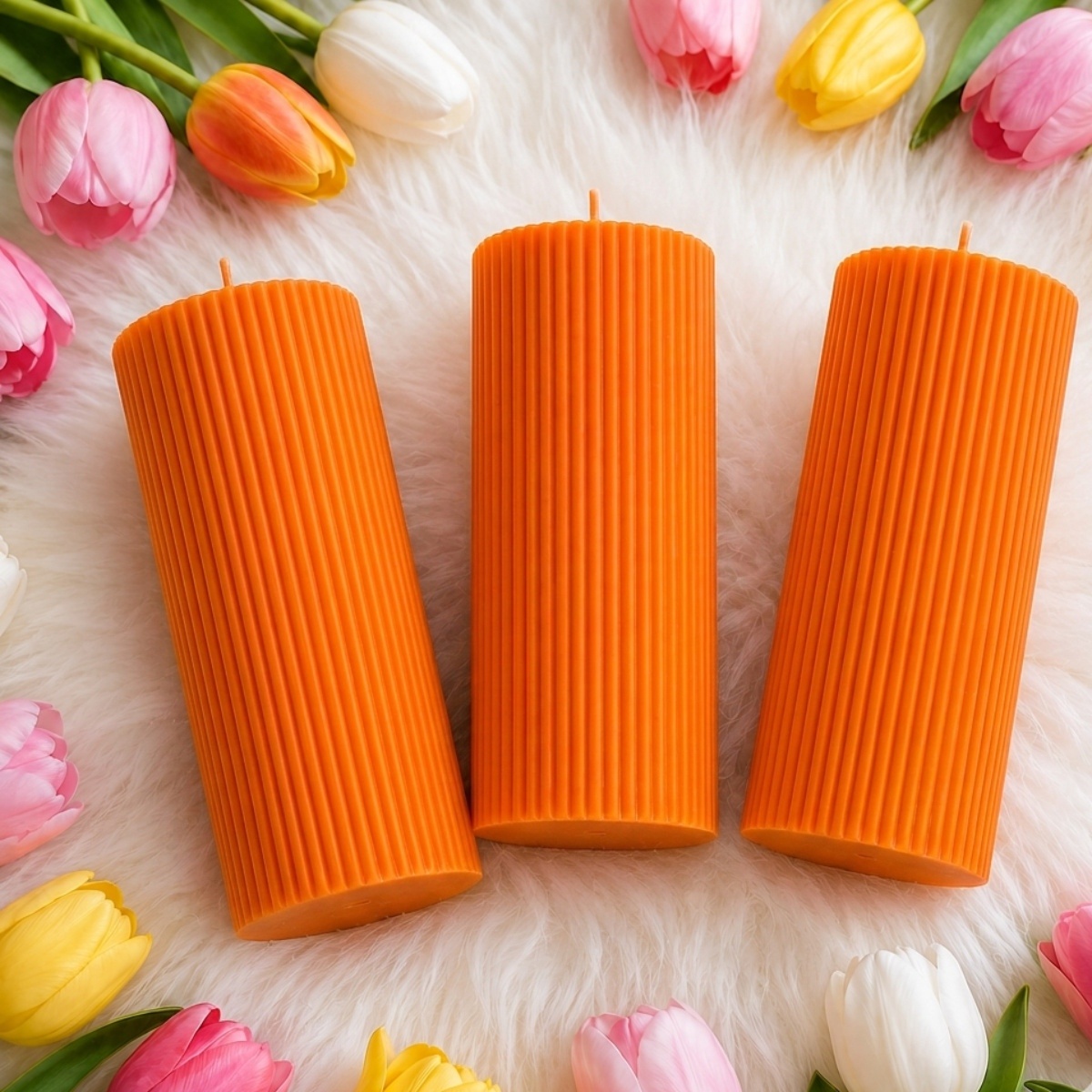 Luxury Spiral Pillar Scented Perfume Candle Orange
