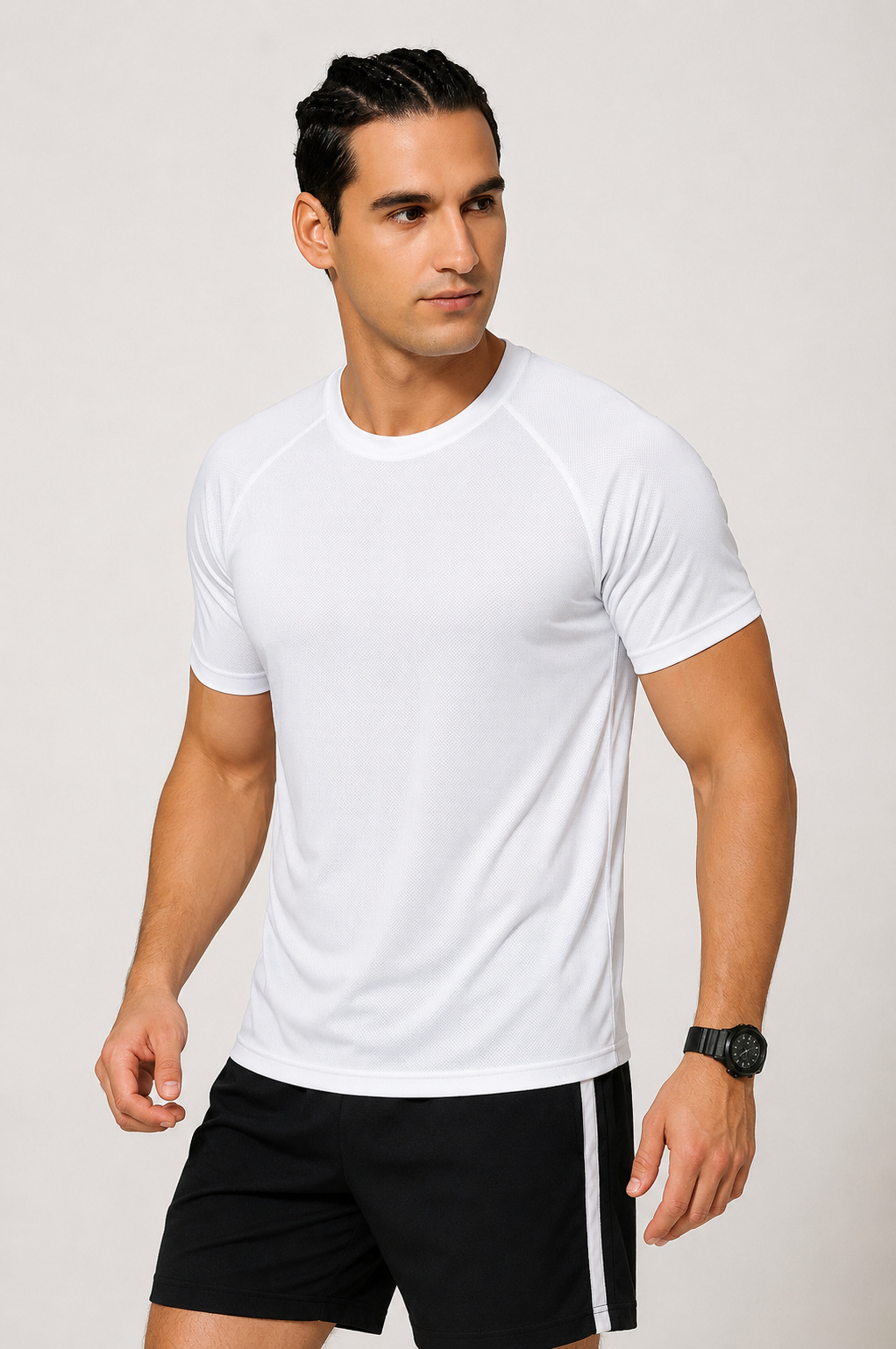 Men's White Sports T-Shirt – Gym, Running, Football, Workout Tee