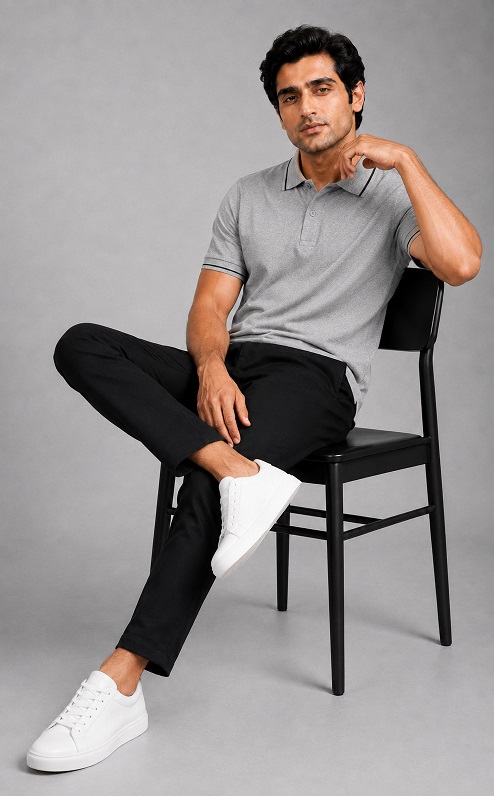 Formal Tipping Polo Neck T shirt - Stylish Collar T Shirt Formal