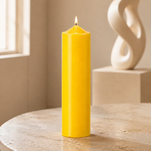 Scented Simple Pure Soywax Pillar Candle - YELLOW