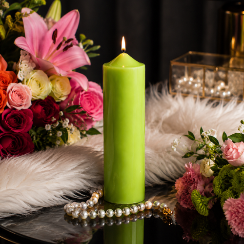 Scented Simple Pure Soywax Pillar Candle - GREEN