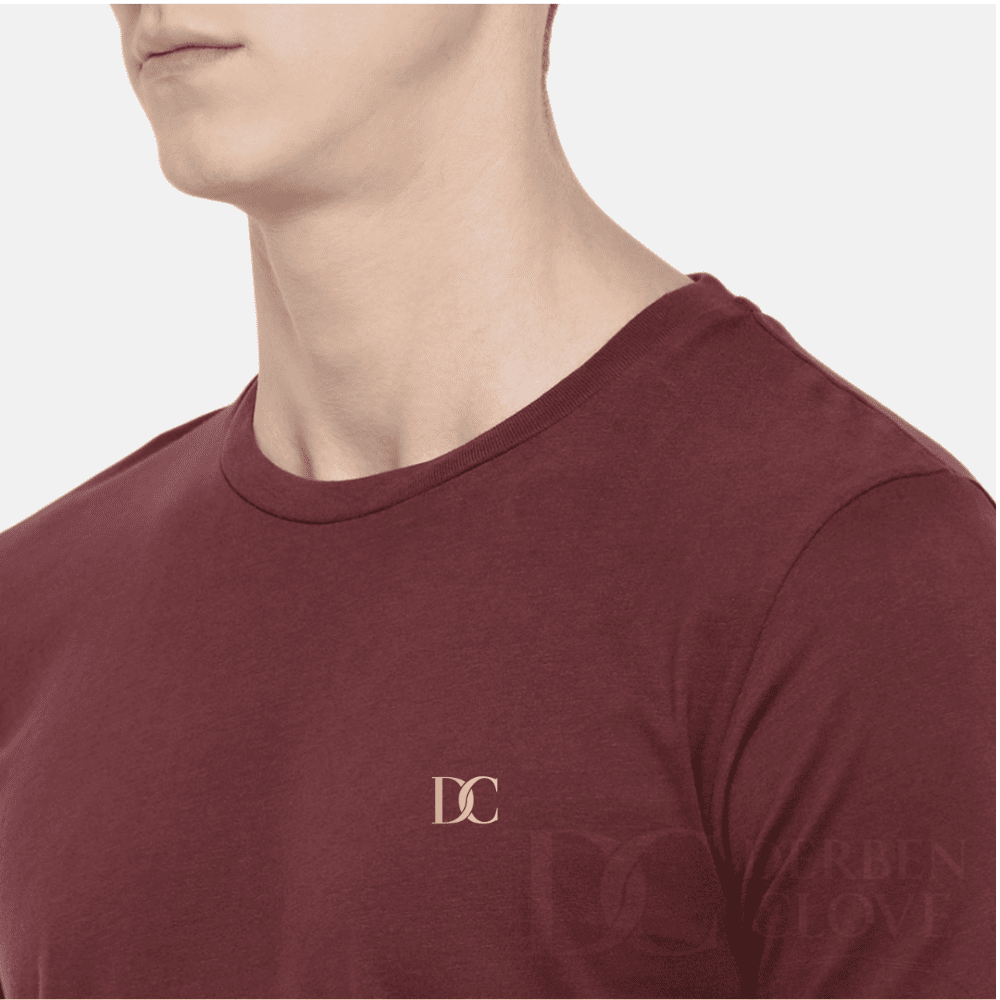 Unisex Branded Initials DC Tees lightweight Breathable TShirt Regular Fit - Maroon