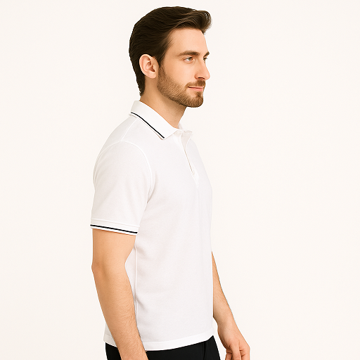 Derben Clove Pure Cotton Formal Polo T shirt for Men - White