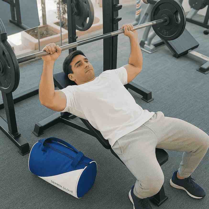 Sports Gym Duffel Bag for Men and Women Blue White