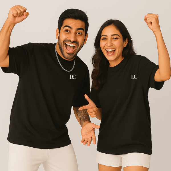 Black Cotton Oversized T Shirt Women | Baggy Tees for Gym and Casual
