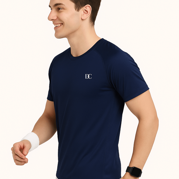 Navy Sport T Shirt Mens | Gym, Running, Football Tee