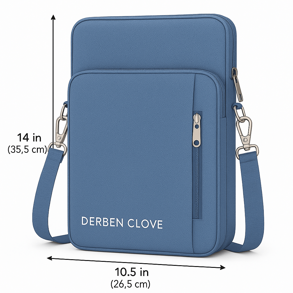 DC 15.6 Inch Sleeve Laptop Handbag with Shoulder Belt - Blue