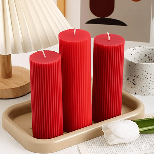 Luxury Red Spiral Pillar Scented Perfume Candle Online
