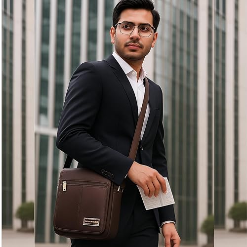 Spacious Leather Travel Messenger Side Sling Shoulder Bag For Men and Women