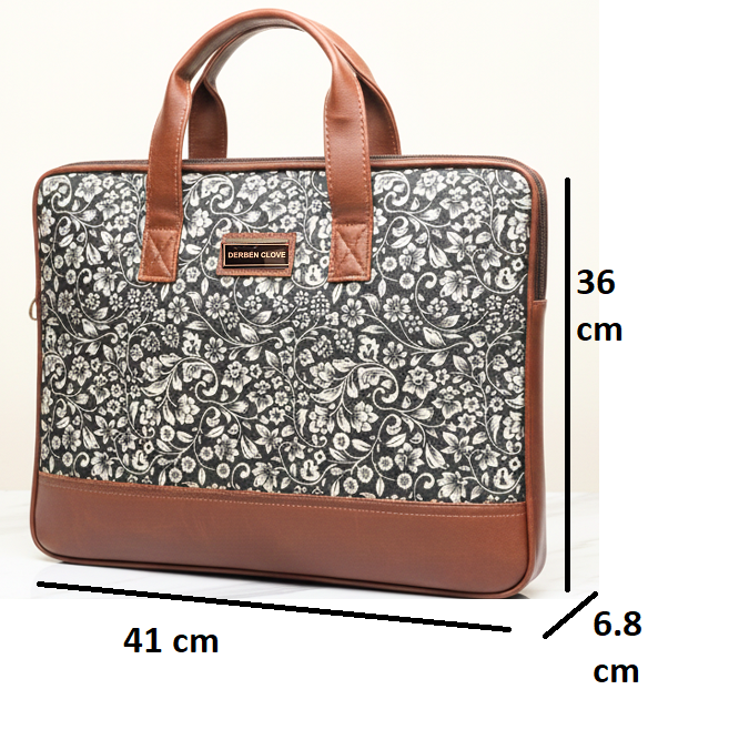 Floral Printed Laptop Messenger Bag for Men and Women