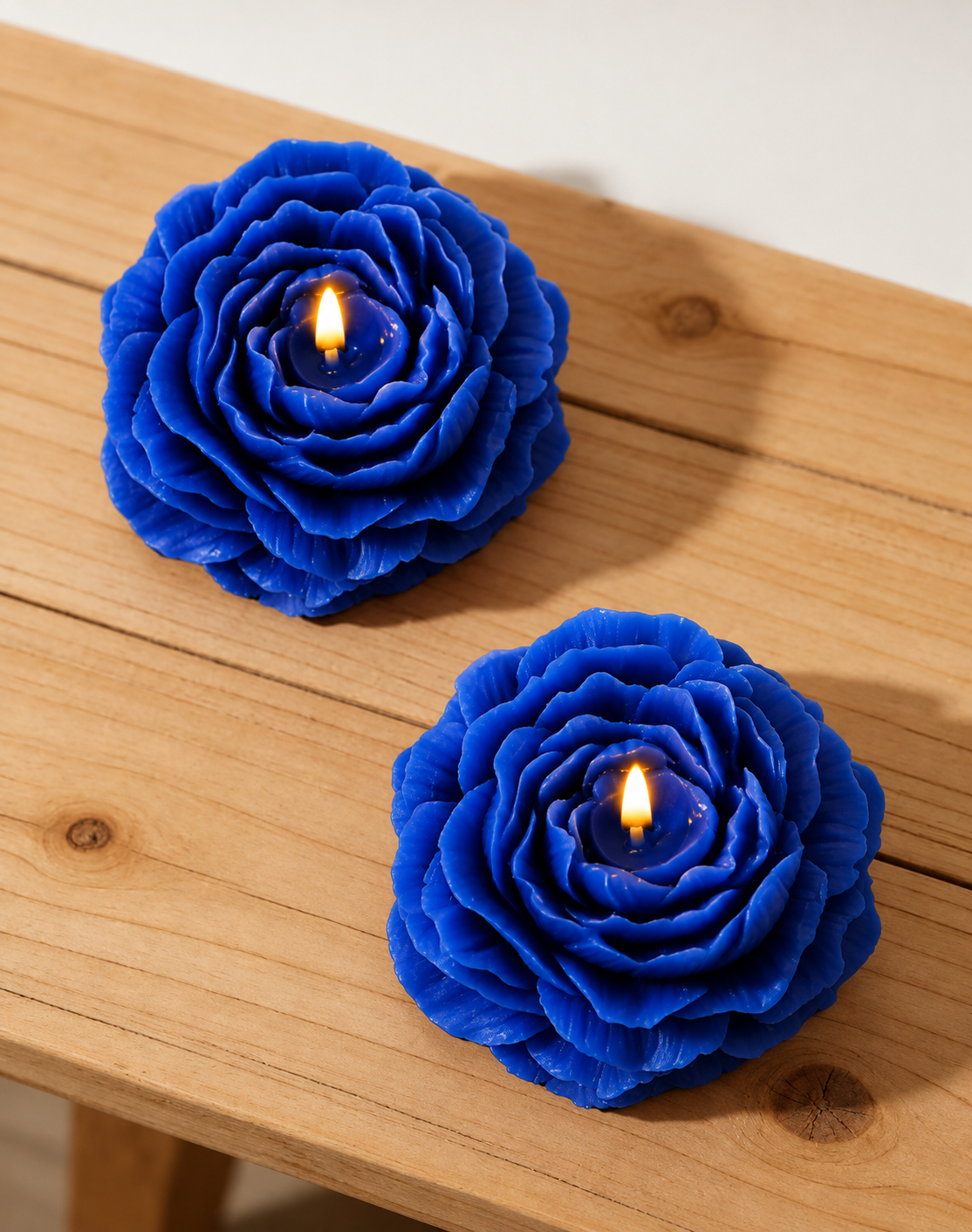 Premium Blue Flower Soy Wax Decorative Candle