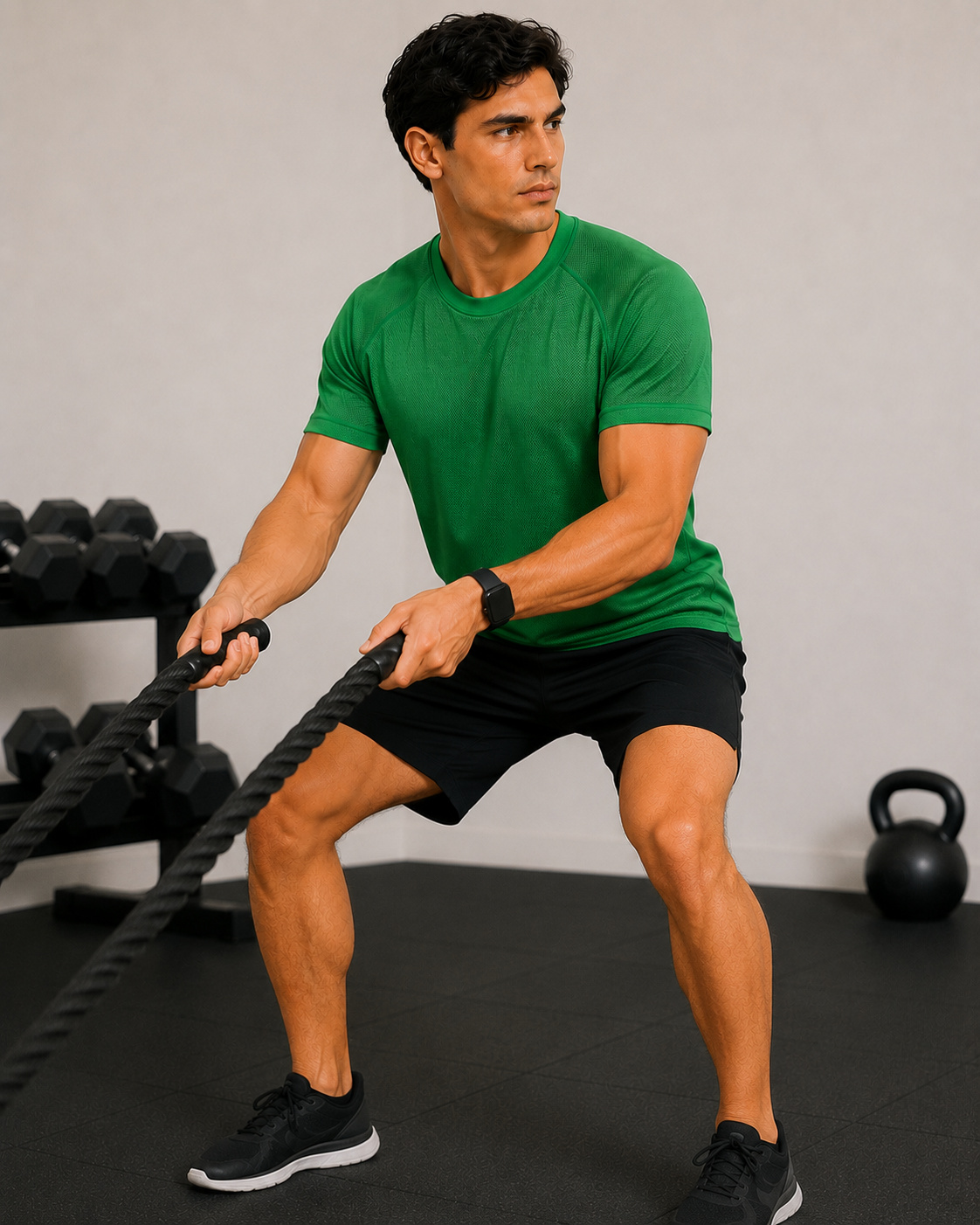 Green Sport T Shirt Mens | Gym, Running, Football Tee