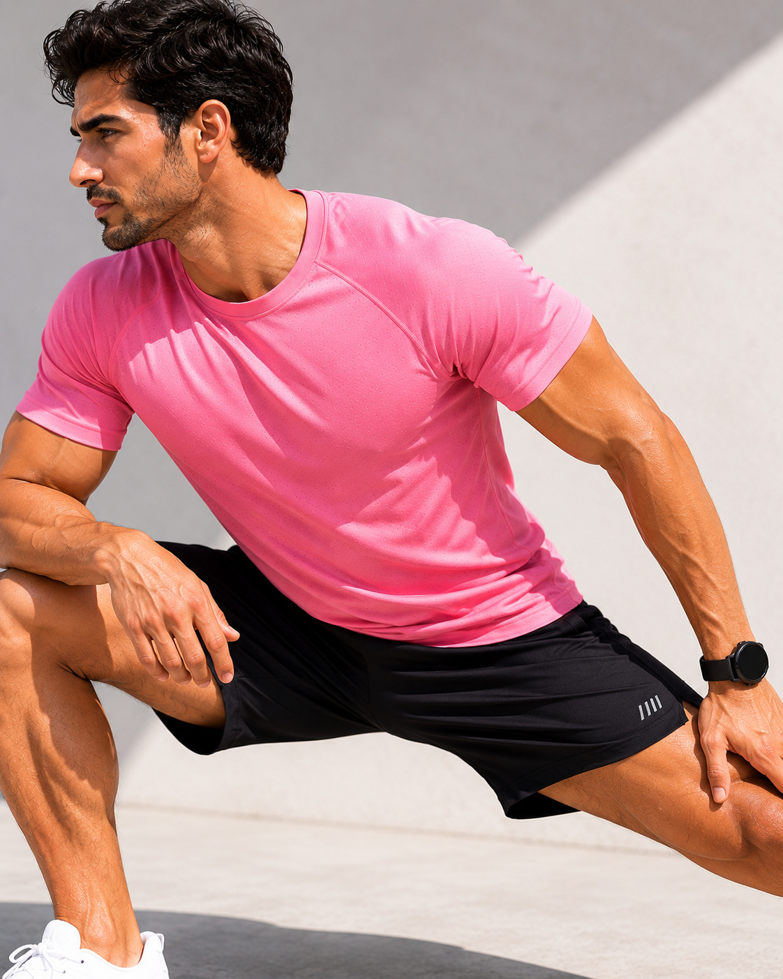 Pink Sport T Shirt Mens | Gym, Running, Football Tee