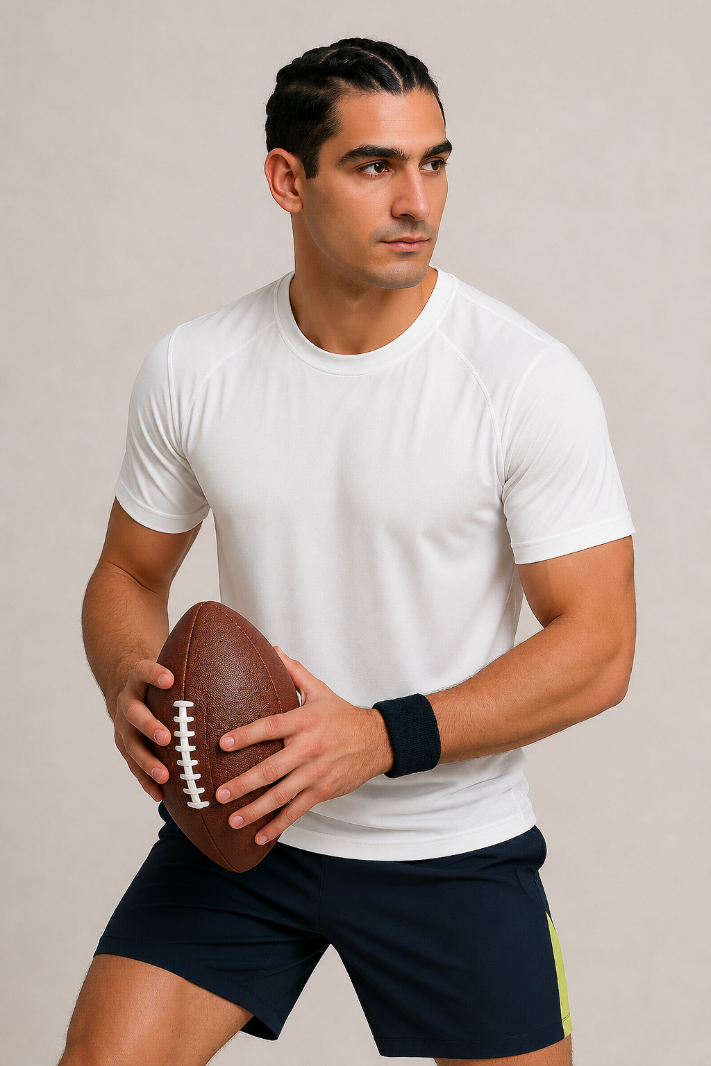 Men's White Sports T-Shirt – Gym, Running, Football, Workout Tee
