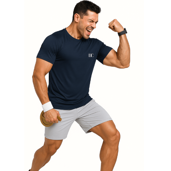 Navy Sport T Shirt Mens | Gym, Running, Football Tee