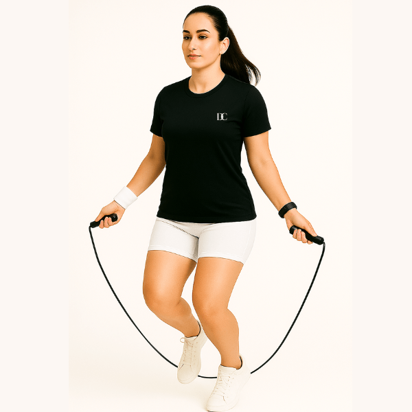 Black Gym T-Shirts for Women | Sports Tee and Workout Top