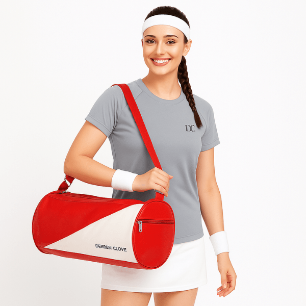 Sports Gym Duffel Bag for Men and Women Red White