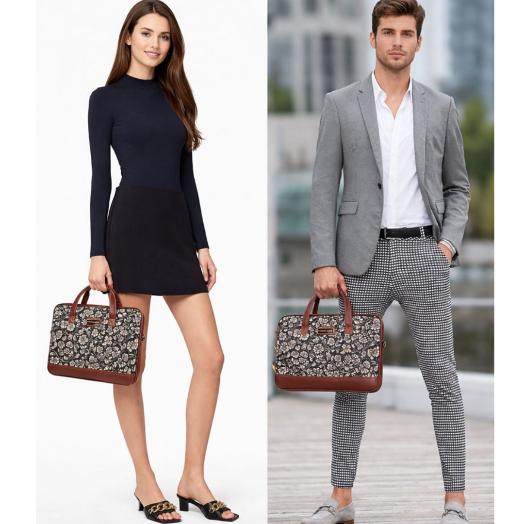 Floral Printed Laptop Messenger Bag for Men and Women