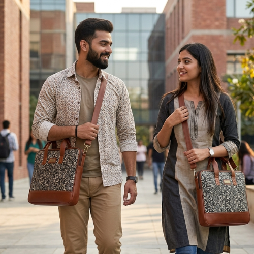 Floral Printed Laptop Messenger Bag for Men and Women