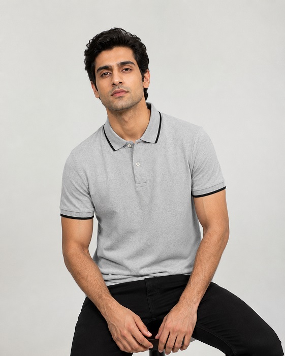 Formal Tipping Polo Neck T shirt - Stylish Collar T Shirt Formal