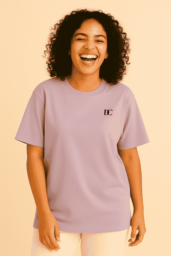 Lavender Cotton Oversized T Shirt Women | Loose Baggy Plain Tees