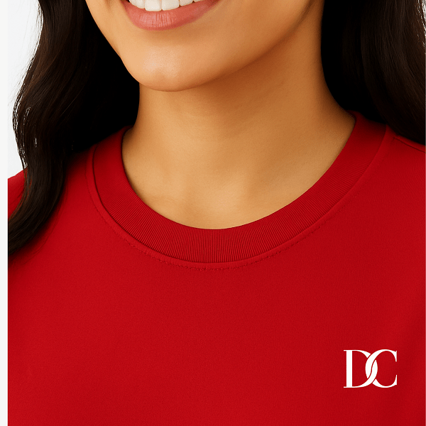 Red Oversized Tees for Women | Loose Baggy Cotton Gym T Shirt