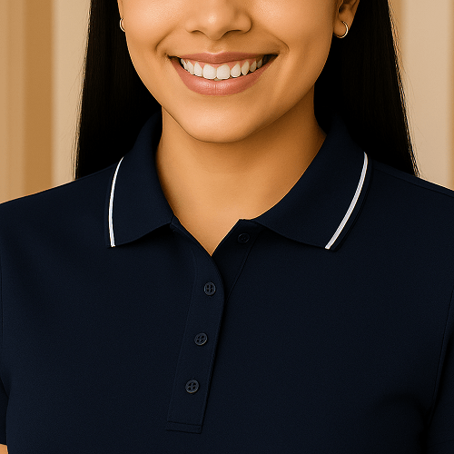 Regular fit formal polo t shirt for women with collar for office wear