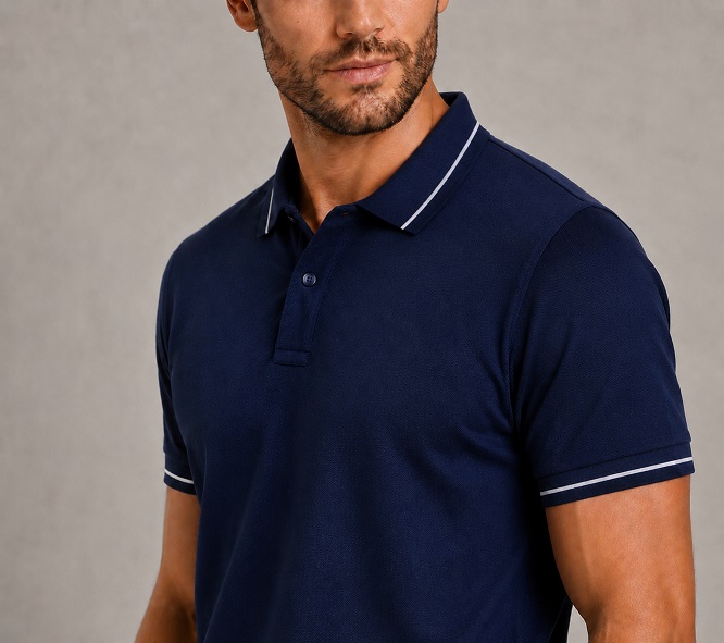 Collar T Shirt Formal Navy Blue - Elegant Office Formal T Shirt Men