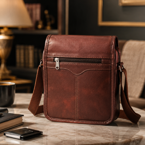 Spacious Leather Travel Messenger Side Sling Shoulder Bag For Men and Women